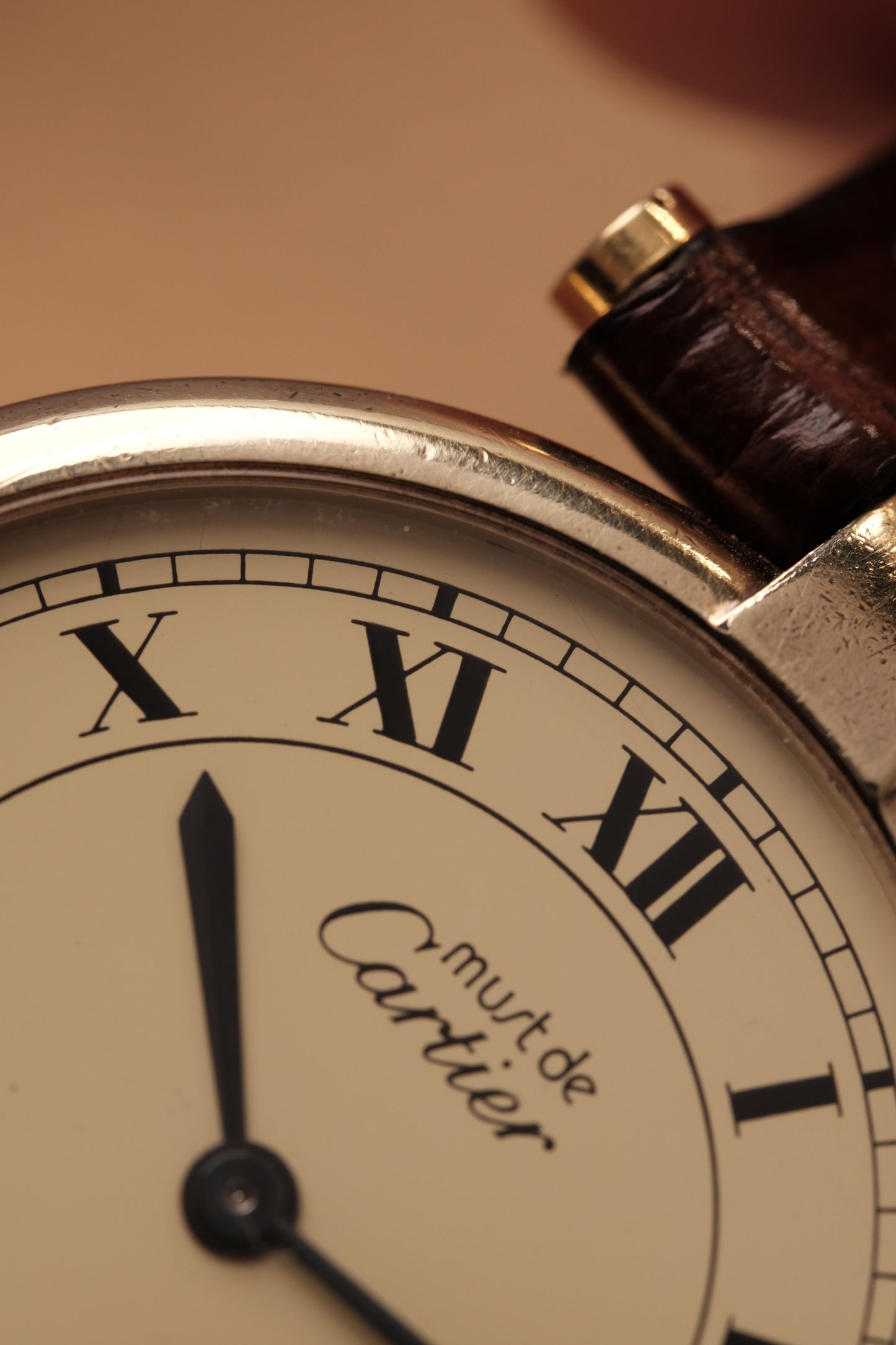 1990's  Cartier  Must Vendome LM Vermeil Quartz Gold Plated 30mm