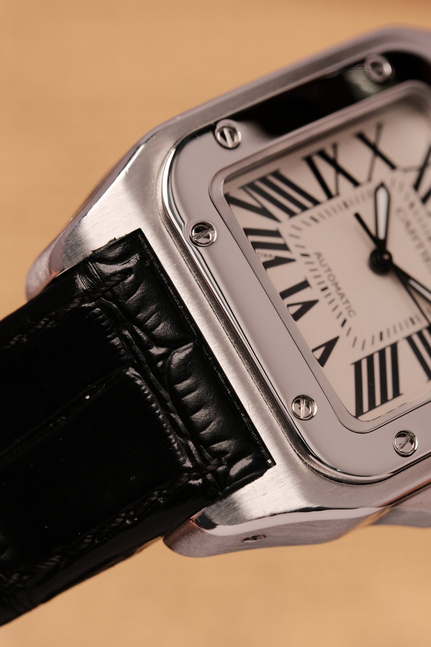 (Full set) Cartier Santos 100 W20126X8 2878 MM White 33mm Automatic Watch