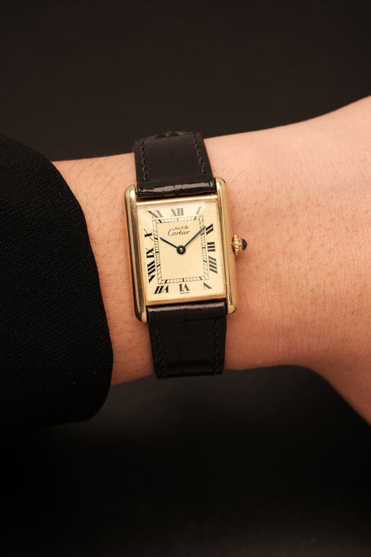 CARTIER MUST DE TANK VERMEIL (LM 23x31mm) ROMAN DIAL QUARTZ