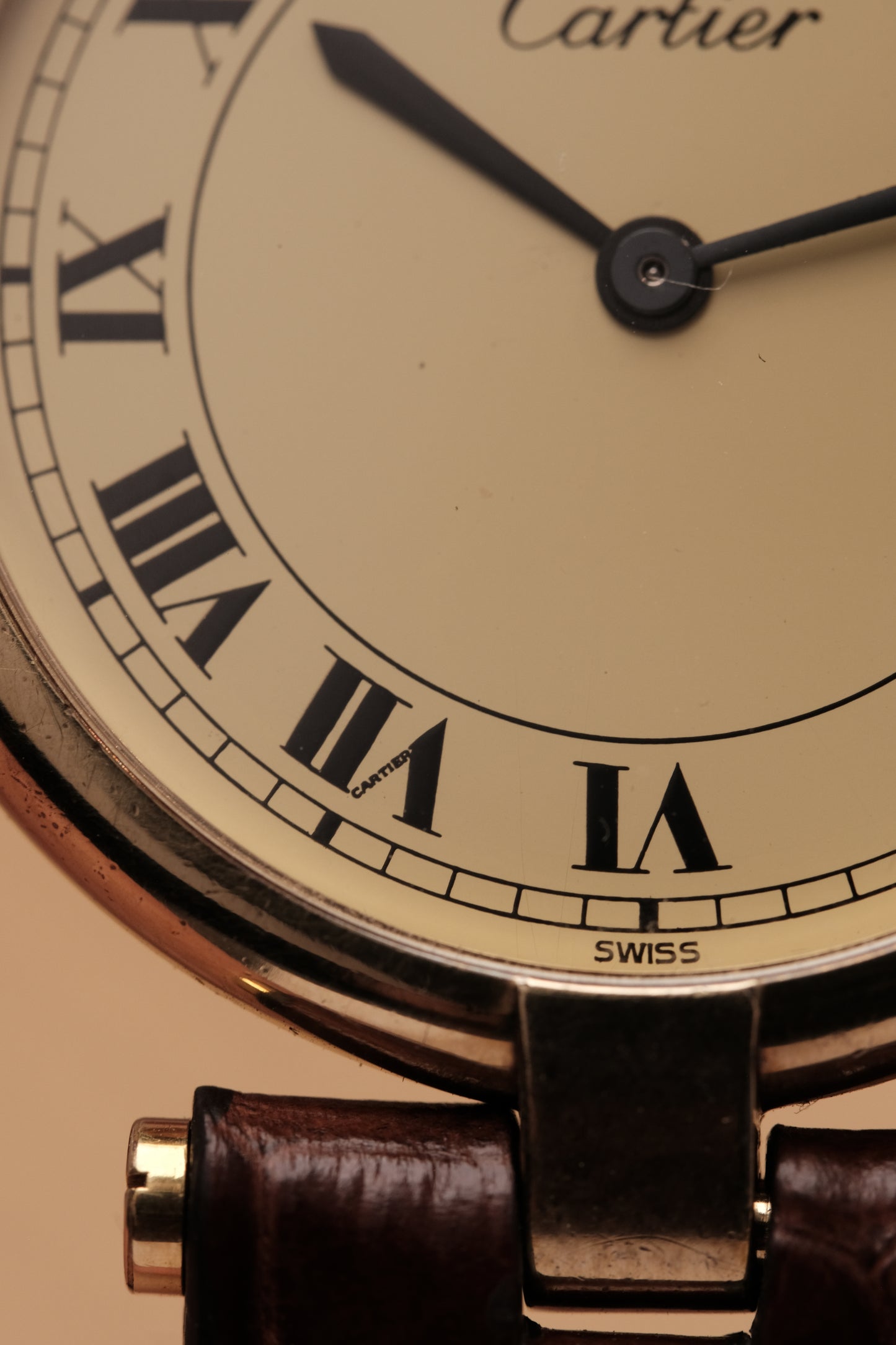 1990's  Cartier  Must Vendome LM Vermeil Quartz Gold Plated 30mm