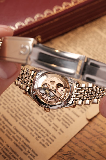 OMEGA CONSTELLATION PIE PAN DOG LEG GOLD AUTOMATIC CHRONOMETER REF. 168.005 (MOD CASE BACK)