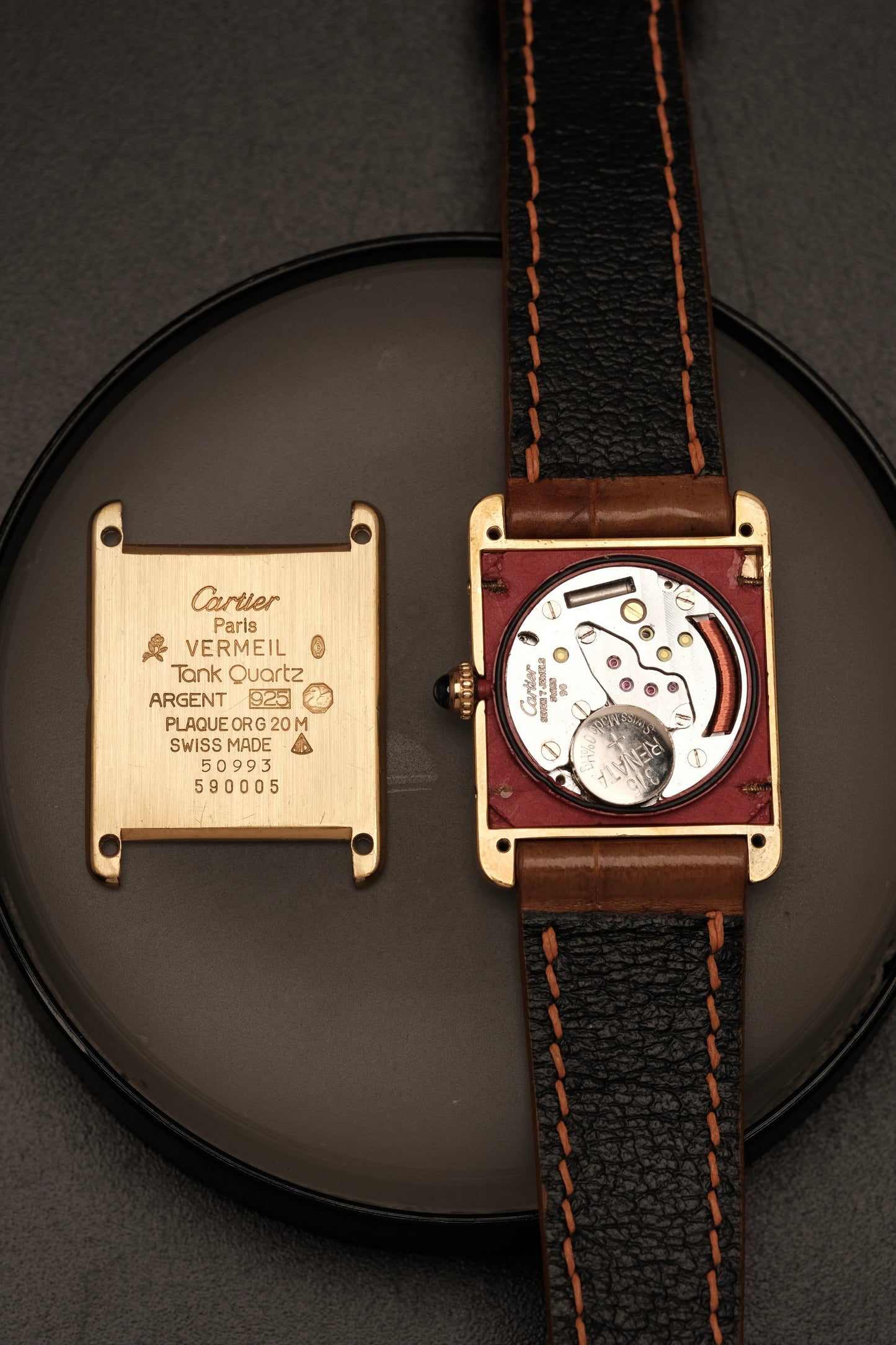 CARTIER MUST DE TANK VERMEIL (LM 23x31mm) ROMAN DIAL QUARTZ