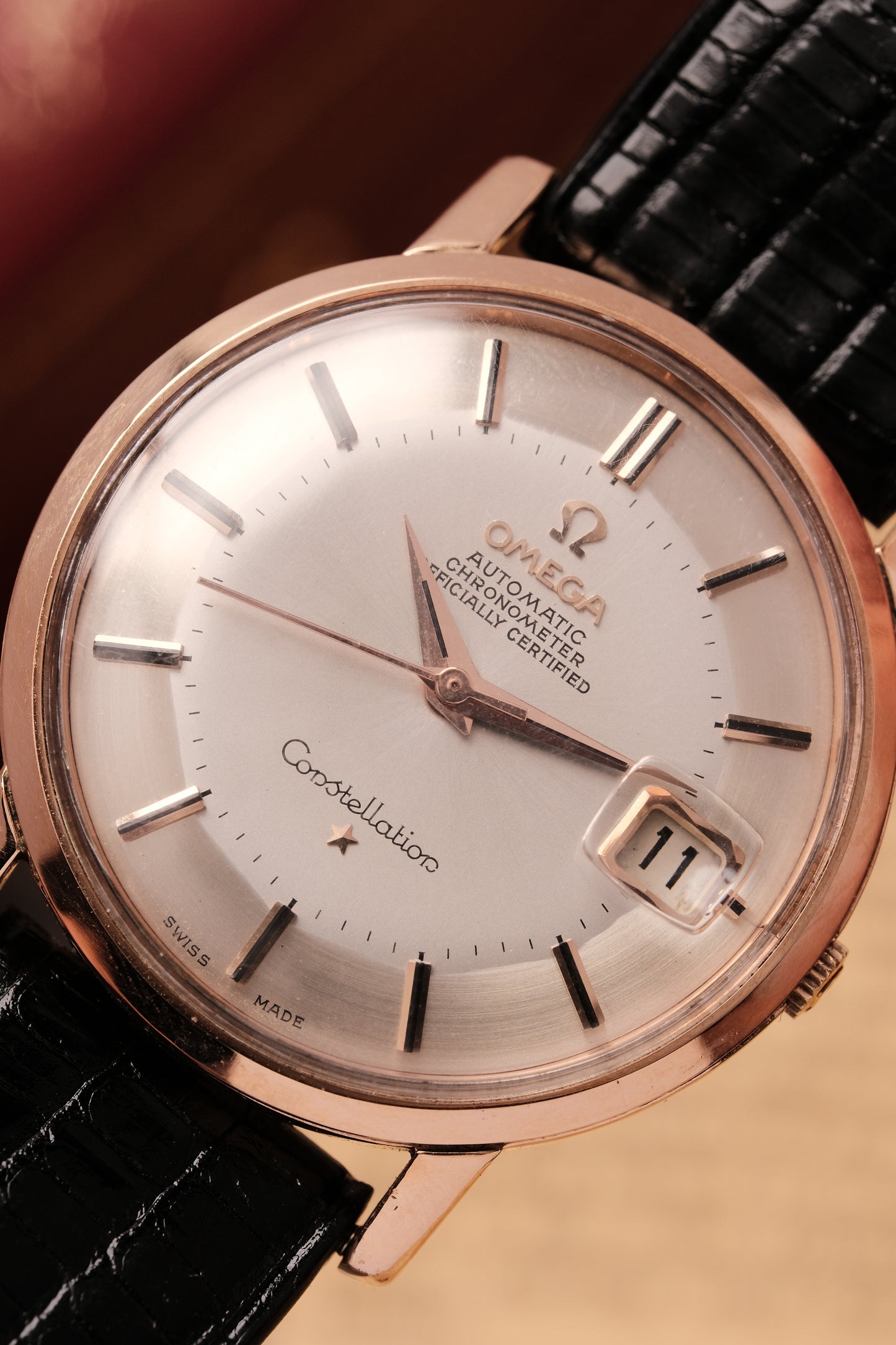 1967 OMEGA CONSTELLATION PIE PAN ROSE GOLD CHRONOMETER REF 168.010
