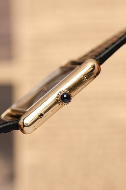 CARTIER MUST DE TANK (LM 23x31mm) Hand Winding VERMEIL Black DIAL 6173765