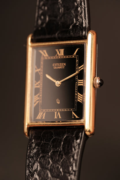 Vintage Citizen Black Dial Tank Roman numerals Ref. 47-3201 (25x35mm)