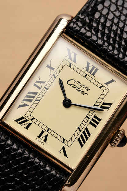 CARTIER MUST DE TANK VERMEIL (LM 23x31mm) ROMAN DIAL HAND WINDING 6115404