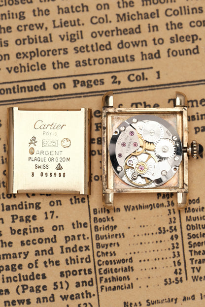Vintage Cartier Must De Tank Vermeil (SM 20x28mm) ROMAN DIAL Hand Windding Ref.3096998