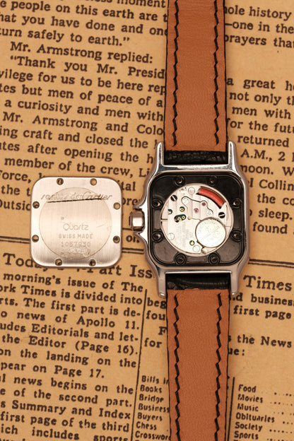 Cartier Santos Galbee 1057930 Quartz Gold/Steel White Dial SM (24x35mm) + Box and Paper