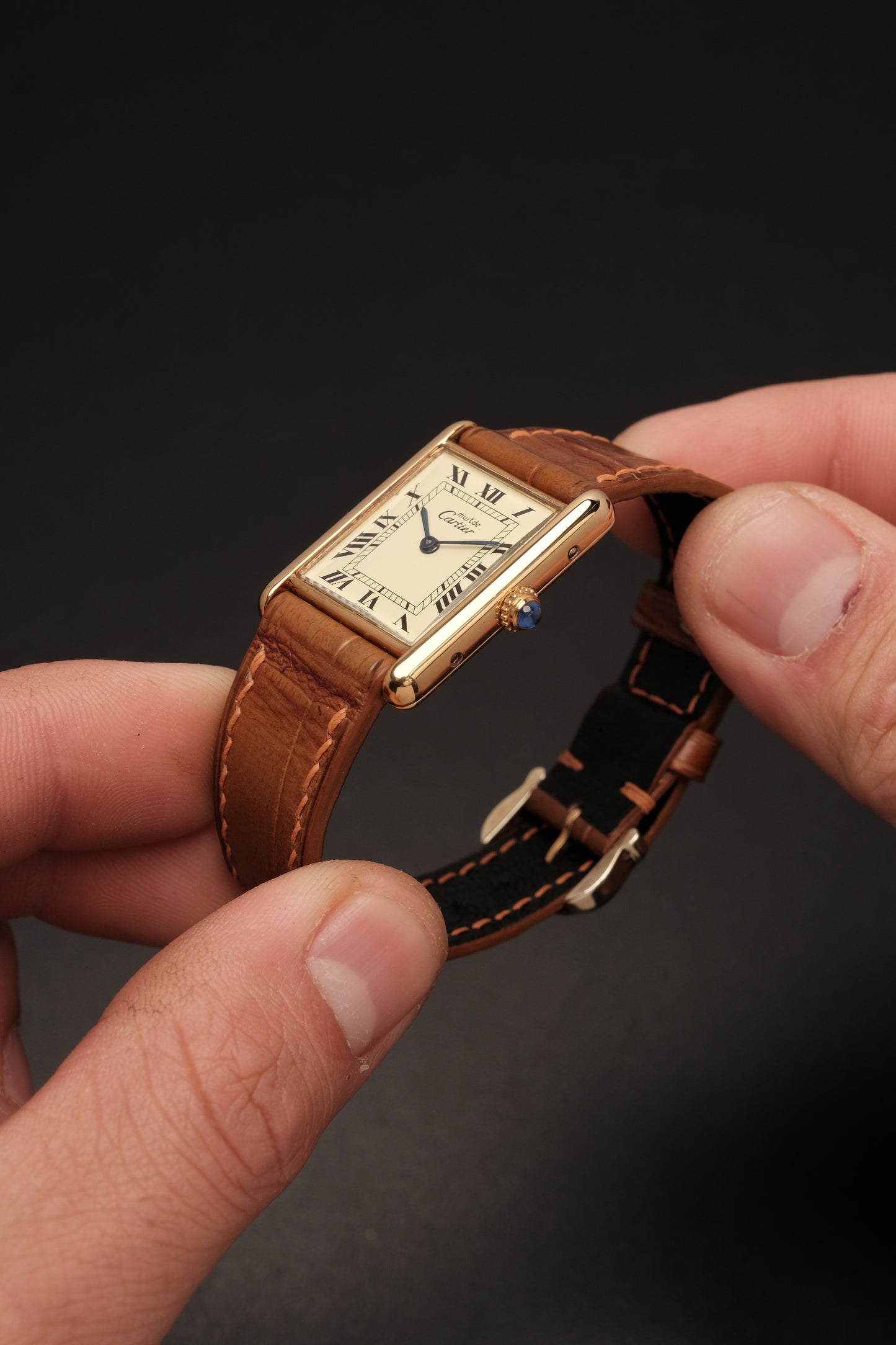 CARTIER MUST DE TANK VERMEIL (LM 23x31mm) ROMAN DIAL QUARTZ