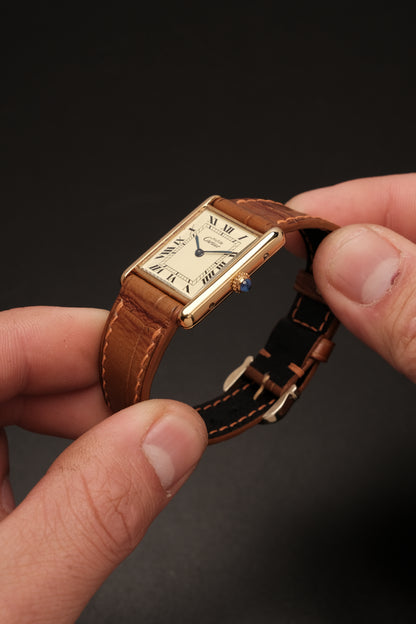 CARTIER MUST DE TANK VERMEIL (LM 23x31mm) ROMAN DIAL QUARTZ
