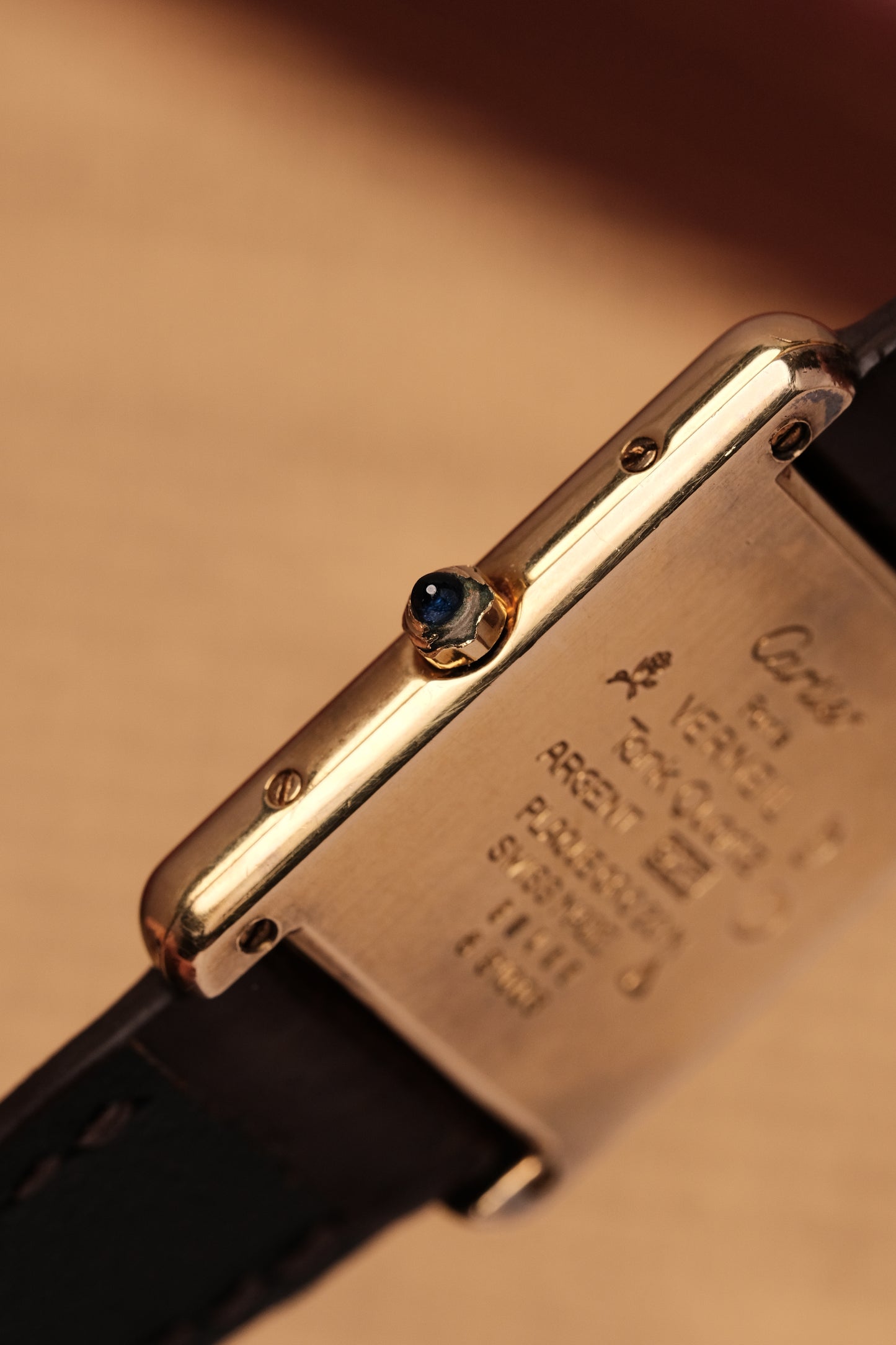 1990's CARTIER MUST DE CARTIER TANK VERMEIL ROMAN DIAL QUARTZ 23MM