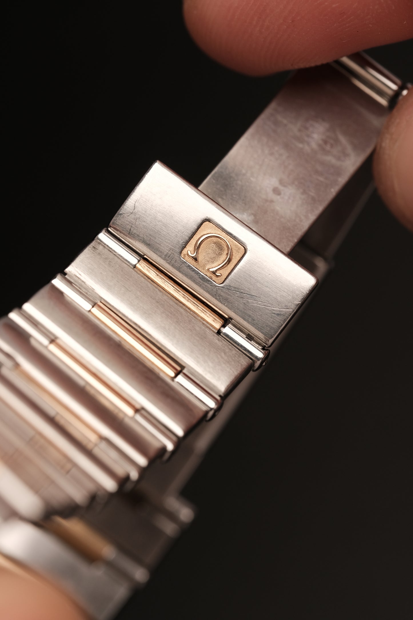 OMEGA WATCH CONSTELLATION 1301.60.00 - STAINLESS STEEL ROSE GOLD CHOCOLATE DIAMONDS (2000S)