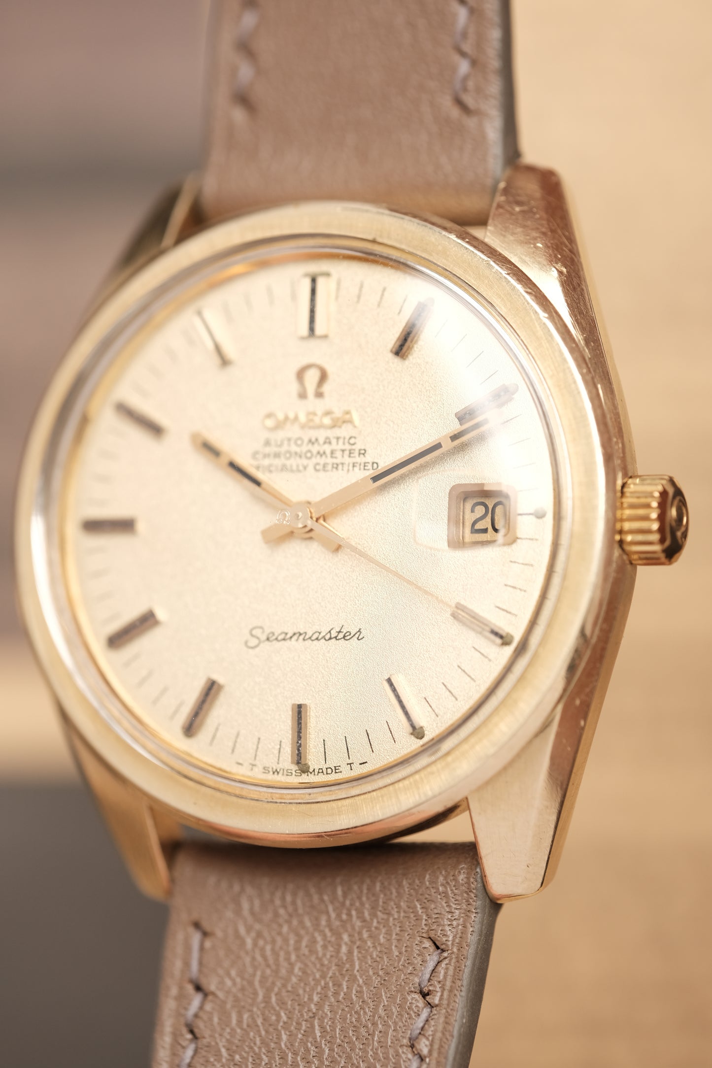 1968 Vintage Omega Seamaster Sparkle Dial Automatic 168.022 Jumbo 36mm Gold Capped Cal.564