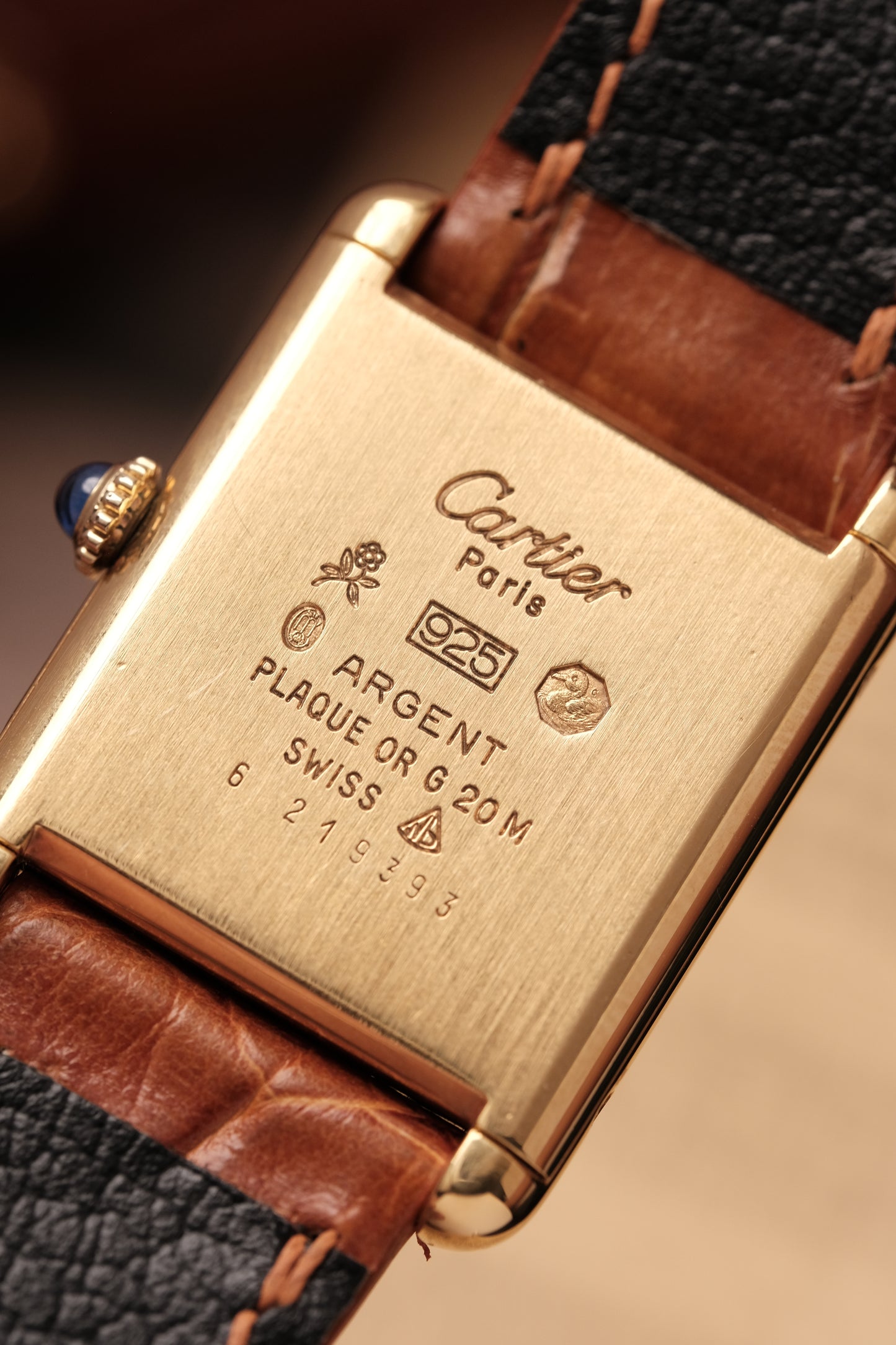 CARTIER MUST DE CARTIER TANK Hand Winding VERMEIL ROMAN DIAL REF. 6 219393