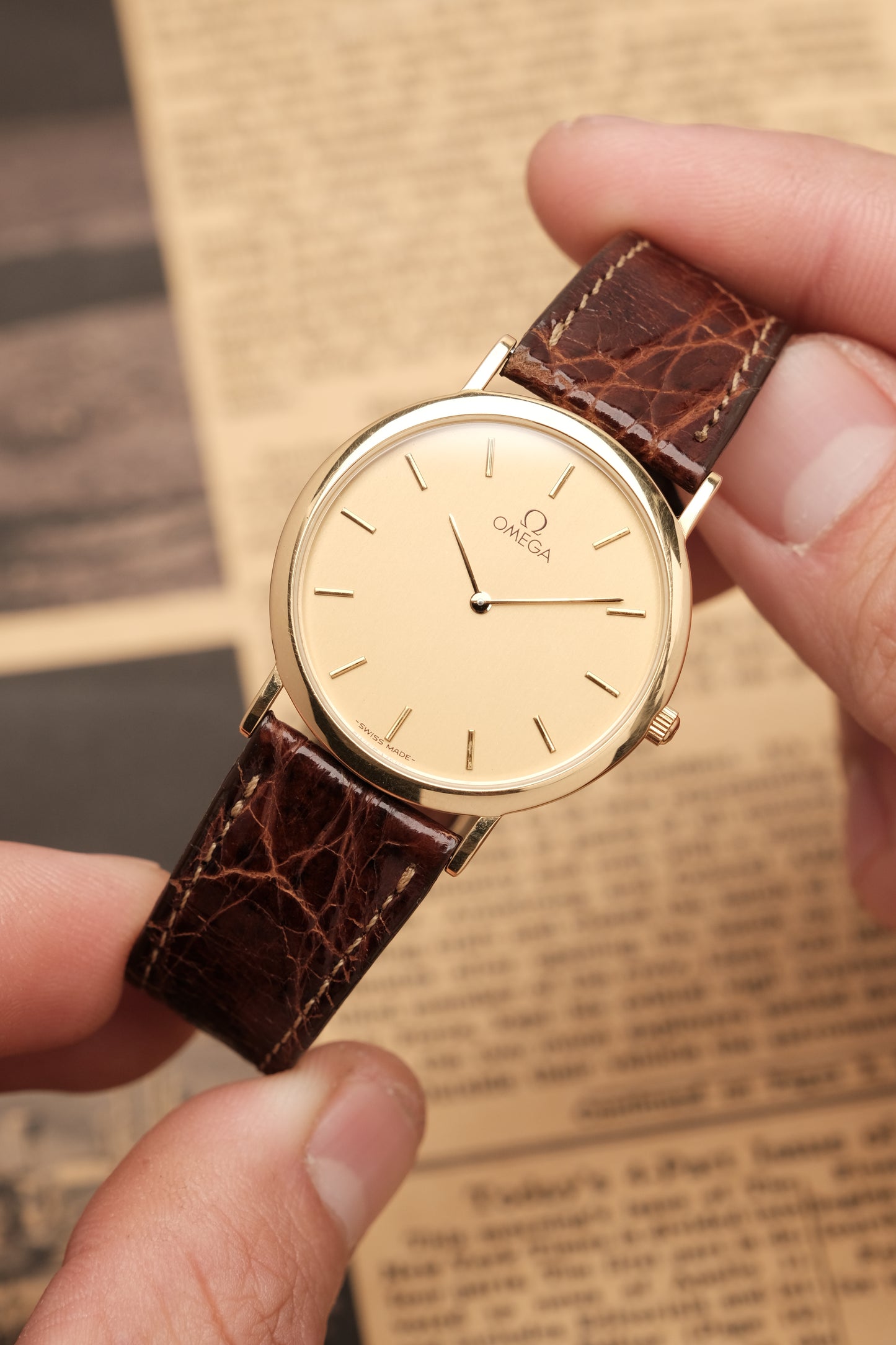 Omega De Ville Ref.1950075.2 Ultra Thin Gold Quartz