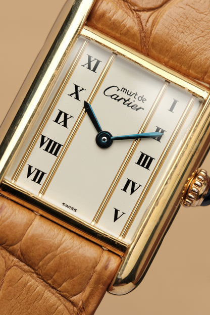 CARTIER MUST DE TANK VERMEIL (SM 20x28mm) COLUMN DIAL QUARTZ Ref.5057001