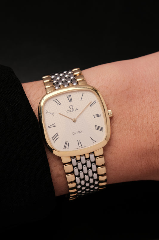 Omega De Ville Ref.395.0877 Cal.1378 Vintage Gold Quartz Integrated Bracelet