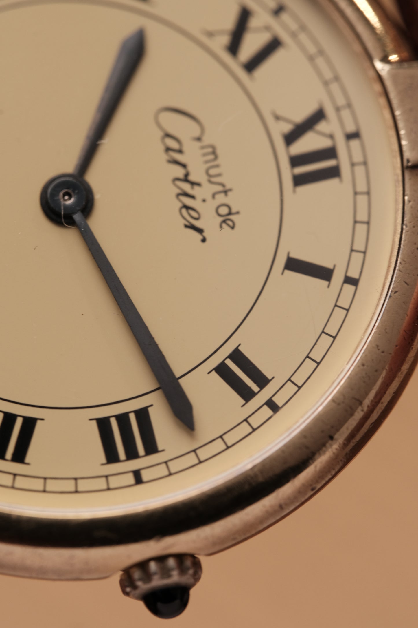 1990's  Cartier  Must Vendome LM Vermeil Quartz Gold Plated 30mm