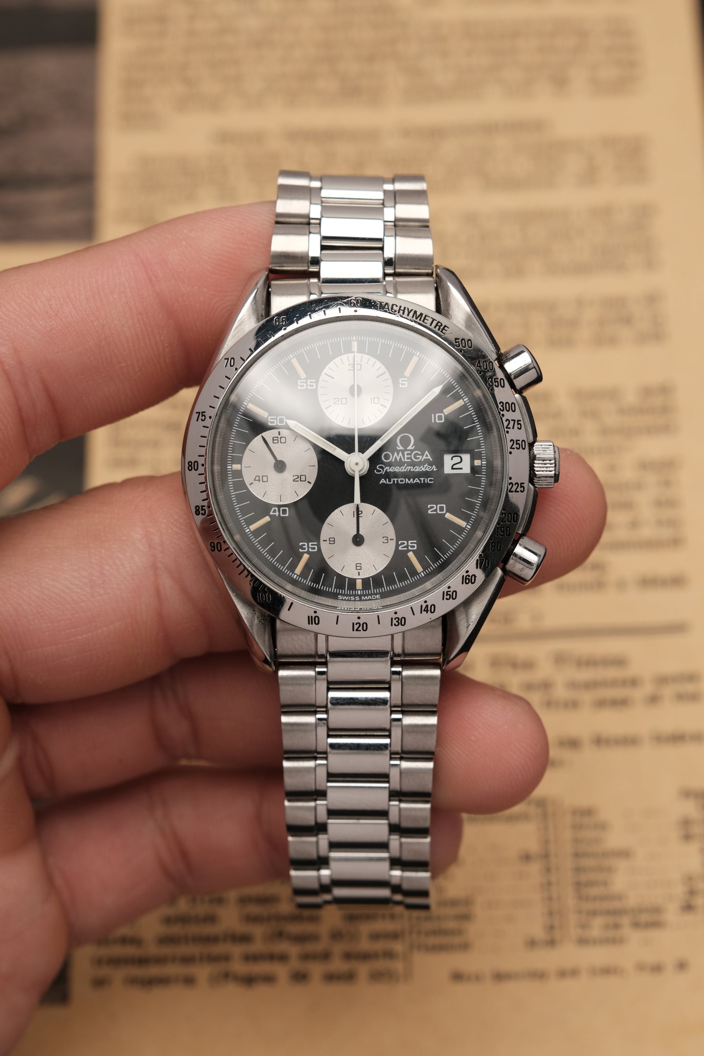 1996 Omega Speedmaster Reverse Panda Chronograph Automatic Date 3511.50 Cal. 1155 + BOX and Paper