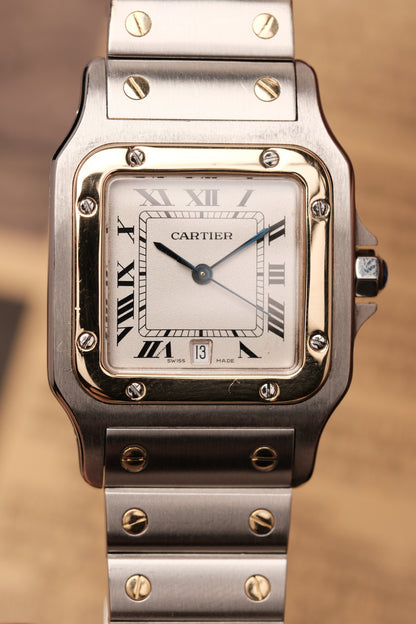 Cartier Santos Galbée 1566 Gold/Steel White Dial LM (29x41mm)