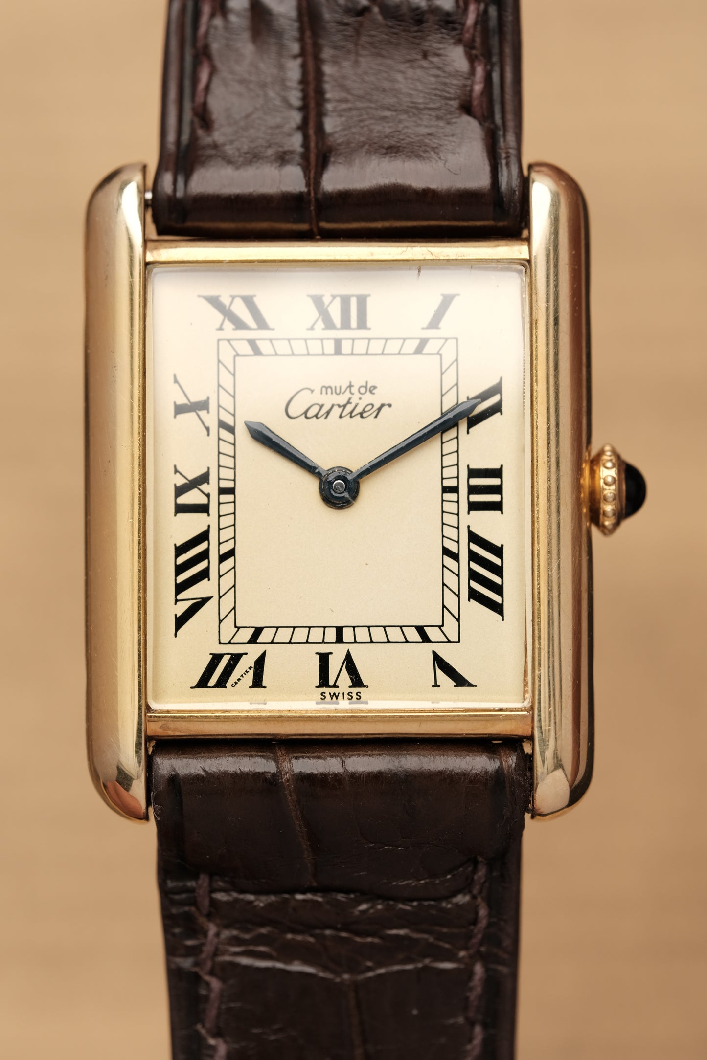 CARTIER MUST DE TANK VERMEIL (LM 23x31mm) ROMAN DIAL HAND WINDING
