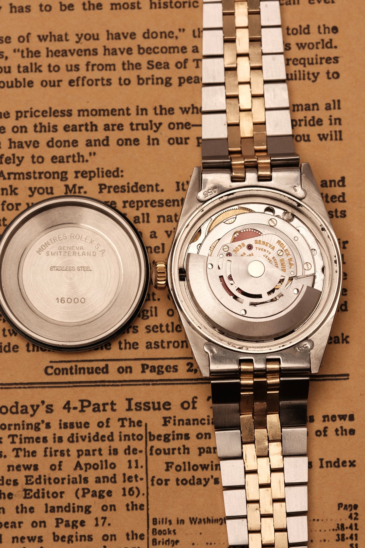 Rolex Datejust 36 16013 Two Tone 18k Yellow Gold Jubilee Bracelet Fluted Bezel + Box and Booklet