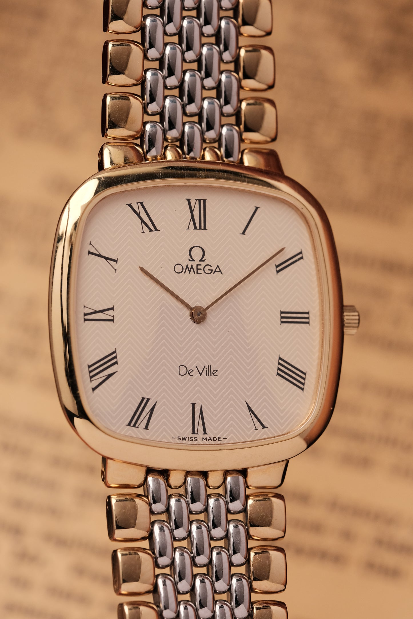 Omega De Ville Ref.395.0877 Cal.1378 Vintage Gold Quartz Integrated Bracelet