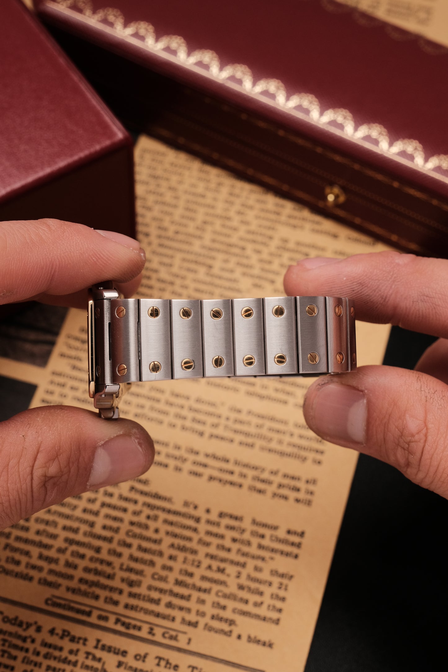 Cartier Santos Galbée 1566 Gold/Steel White Dial 29x41mm Y2K