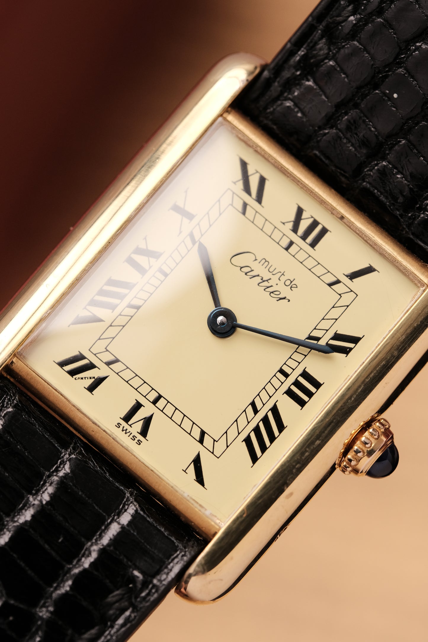 CARTIER MUST DE CARTIER TANK VERMEIL ROMAN DIAL REF. 681006