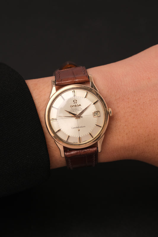 1962 OMEGA CONSTELLATION PIE PAN CROSS HAIR ROSE GOLD AUTOMATIC CHRONOMETER REF. 1490-61 SC