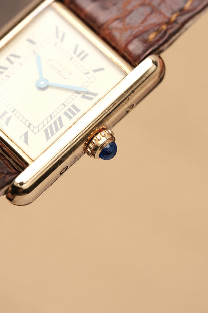 Vintage Cartier Must De Tank Vermeil (SM 20x28mm) ROMAN DIAL QUARTZ Ref.5057001