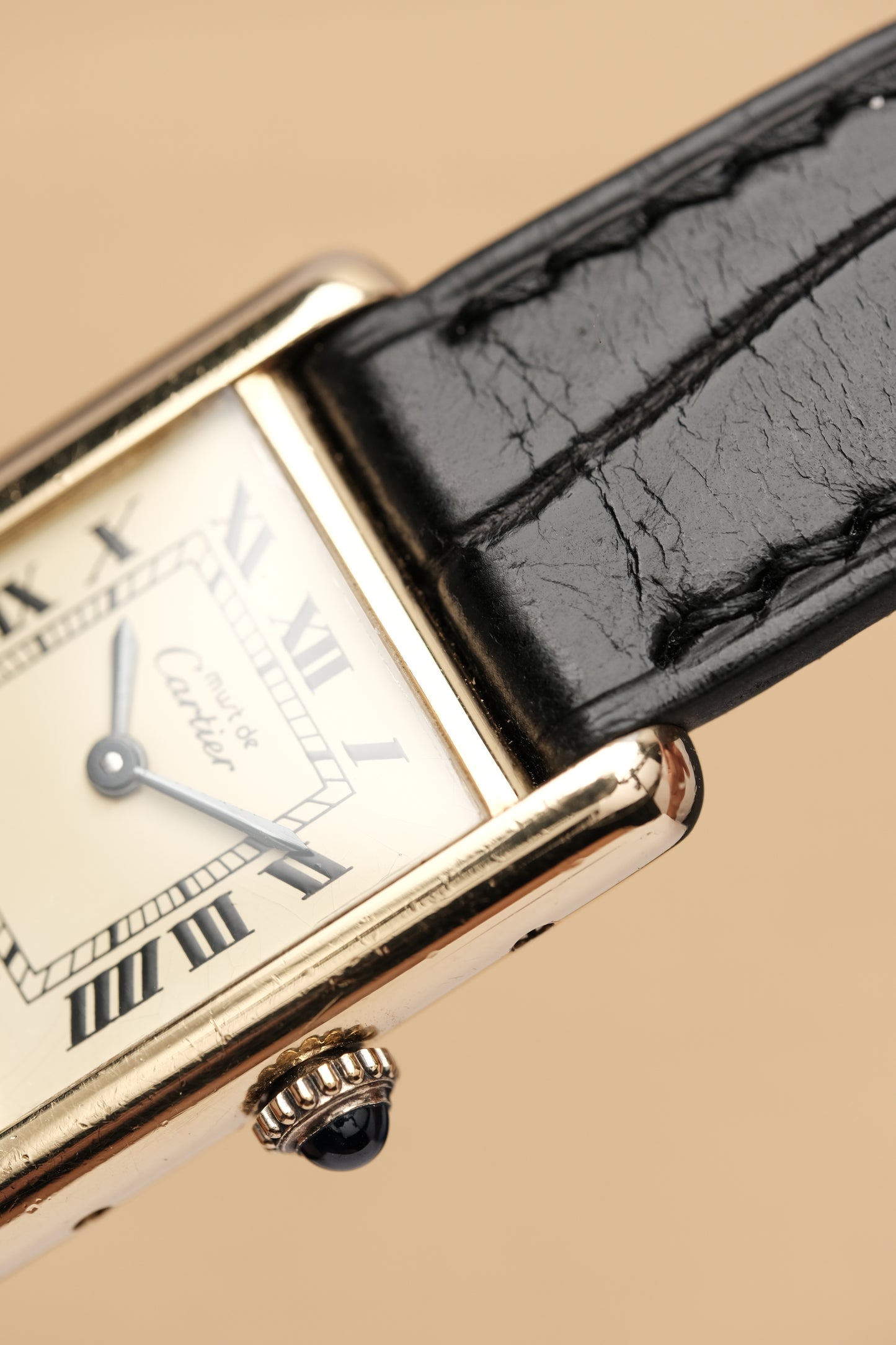 Vintage Cartier Must De Tank Vermeil (SM 20x28mm) ROMAN DIAL Hand Windding Ref.3096998