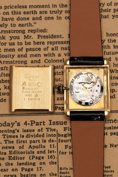 CARTIER MUST DE TANK VERMEIL (LM 23x31mm) HAND WINDING FERRARI RED DIAL