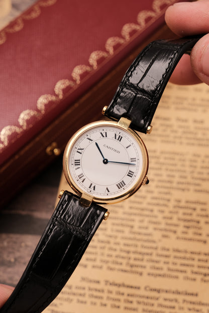 Cartier Vendome 881001 Paris Dial 18k Solid  Yellow Gold 30mm 1990s
