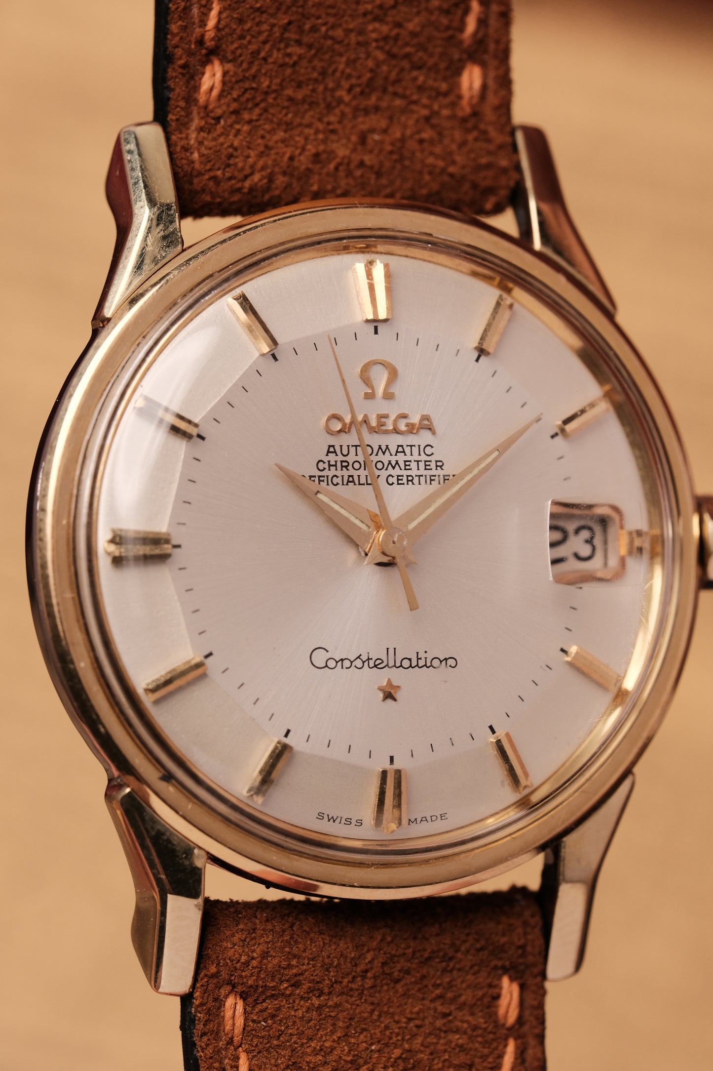 1966 OMEGA CONSTELLATION PIE PAN DOG LEG White Dial AUTOMATIC CHRONOMETER REF. 168.005