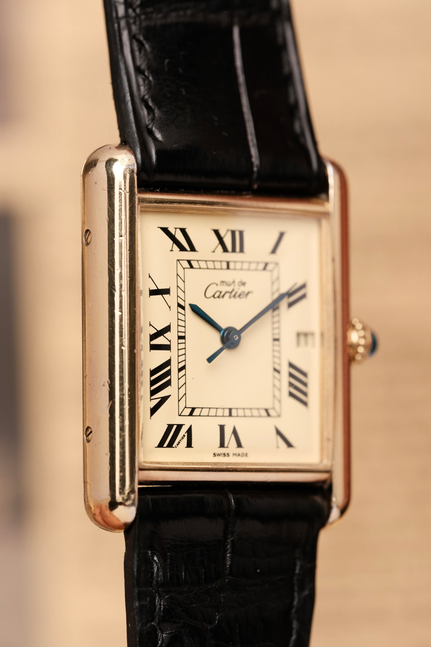 Vintage Cartier Must De Tank (XL 26x34mm) ROMAN DIAL QUARTZ Ref.2413