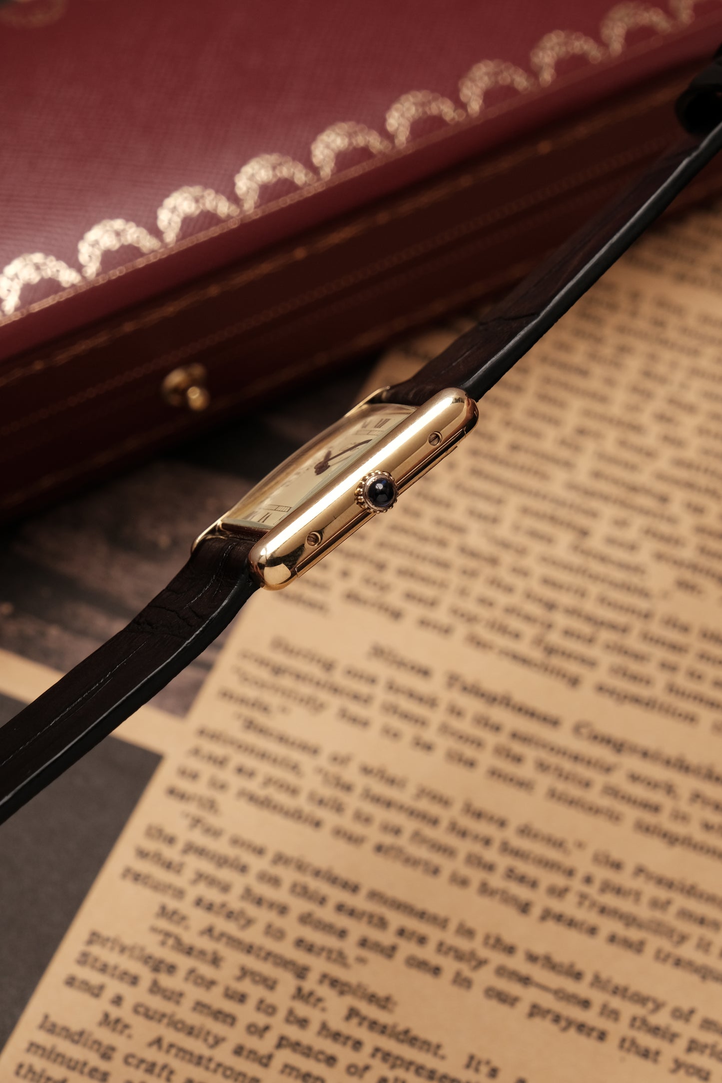 CARTIER MUST DE CARTIER TANK Hand Winding VERMEIL ROMAN DIAL REF. 6 097875