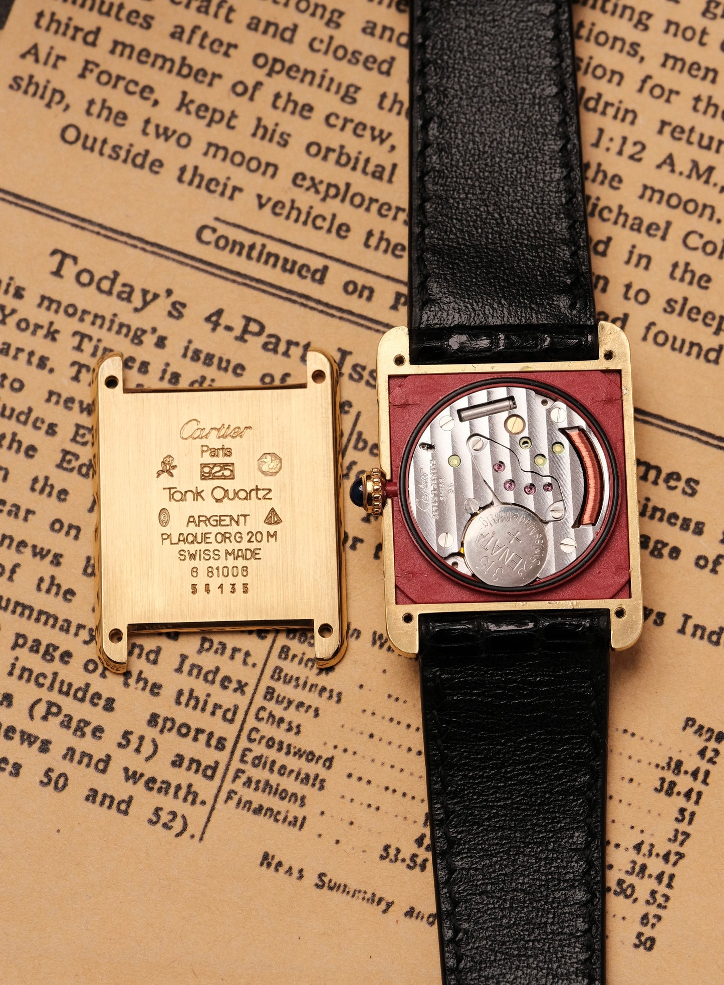 CARTIER MUST DE CARTIER TANK VERMEIL ROMAN DIAL REF. 681006