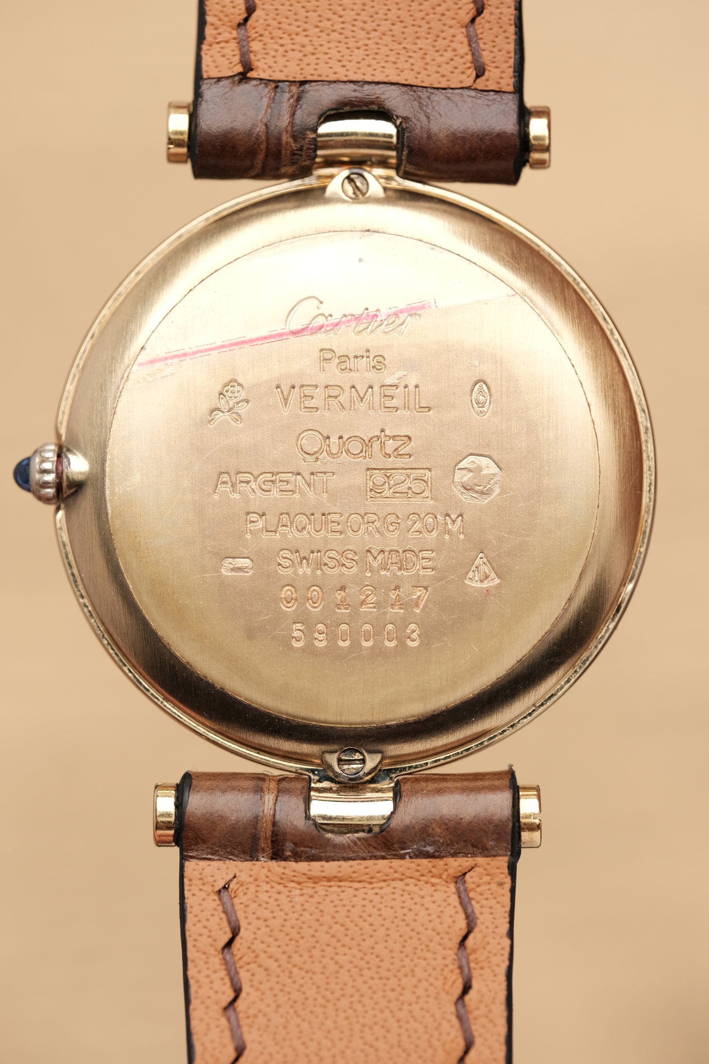 1990's Cartier Must Vendome LM Vermeil Quartz Gold Plated 30mm