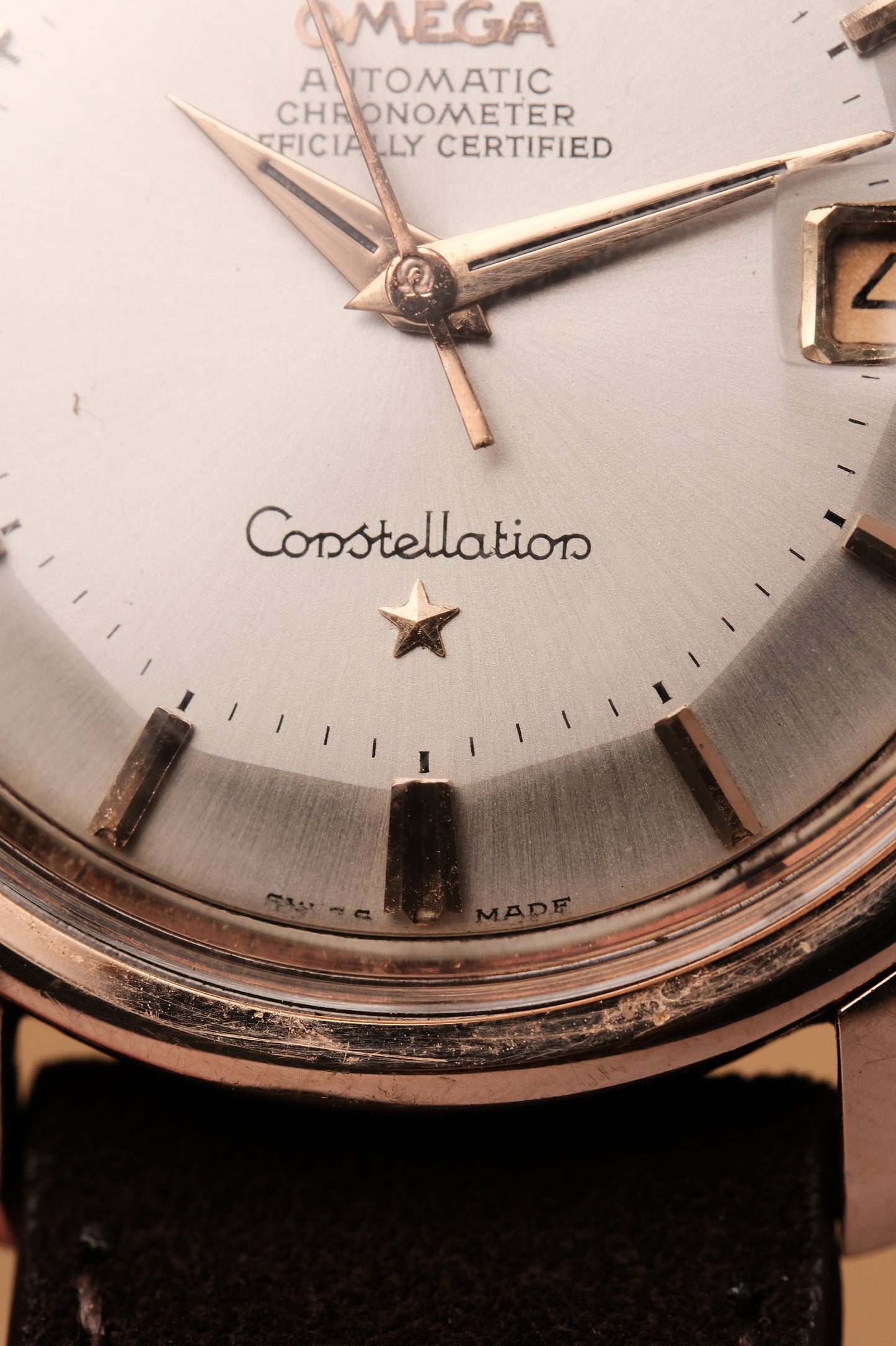 1966 OMEGA CONSTELLATION PIE PAN White Dial Rose Gold AUTOMATIC CHRONOMETER REF. 168.004