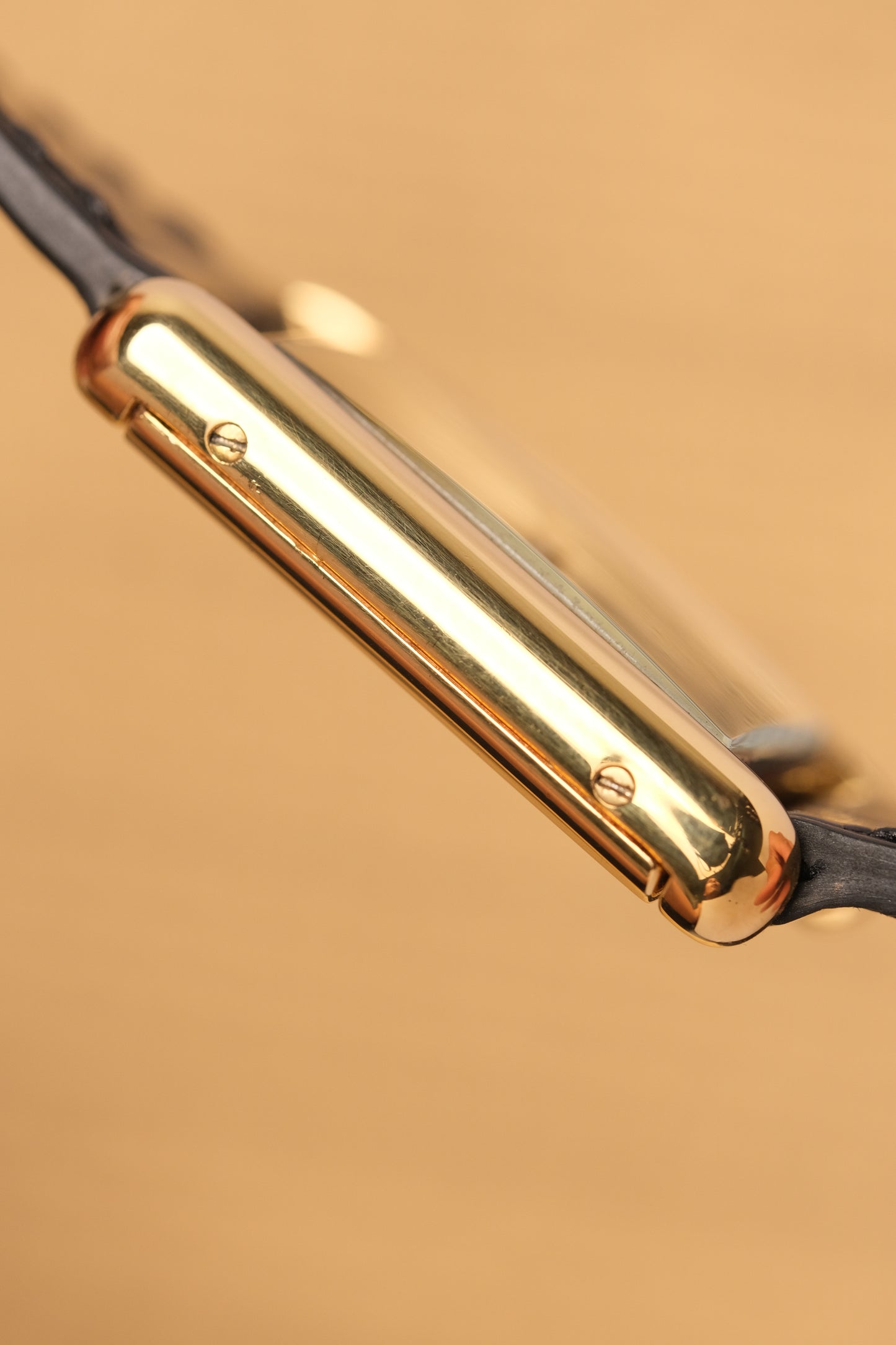 CARTIER MUST DE CARTIER TANK 23x31 Hand Winding VERMEIL Black DIAL REF. 6 213967