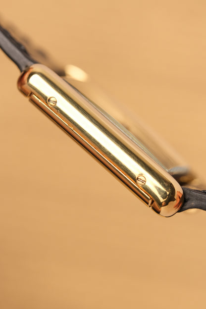 CARTIER MUST DE CARTIER TANK 23x31 Hand Winding VERMEIL Black DIAL REF. 6 213967