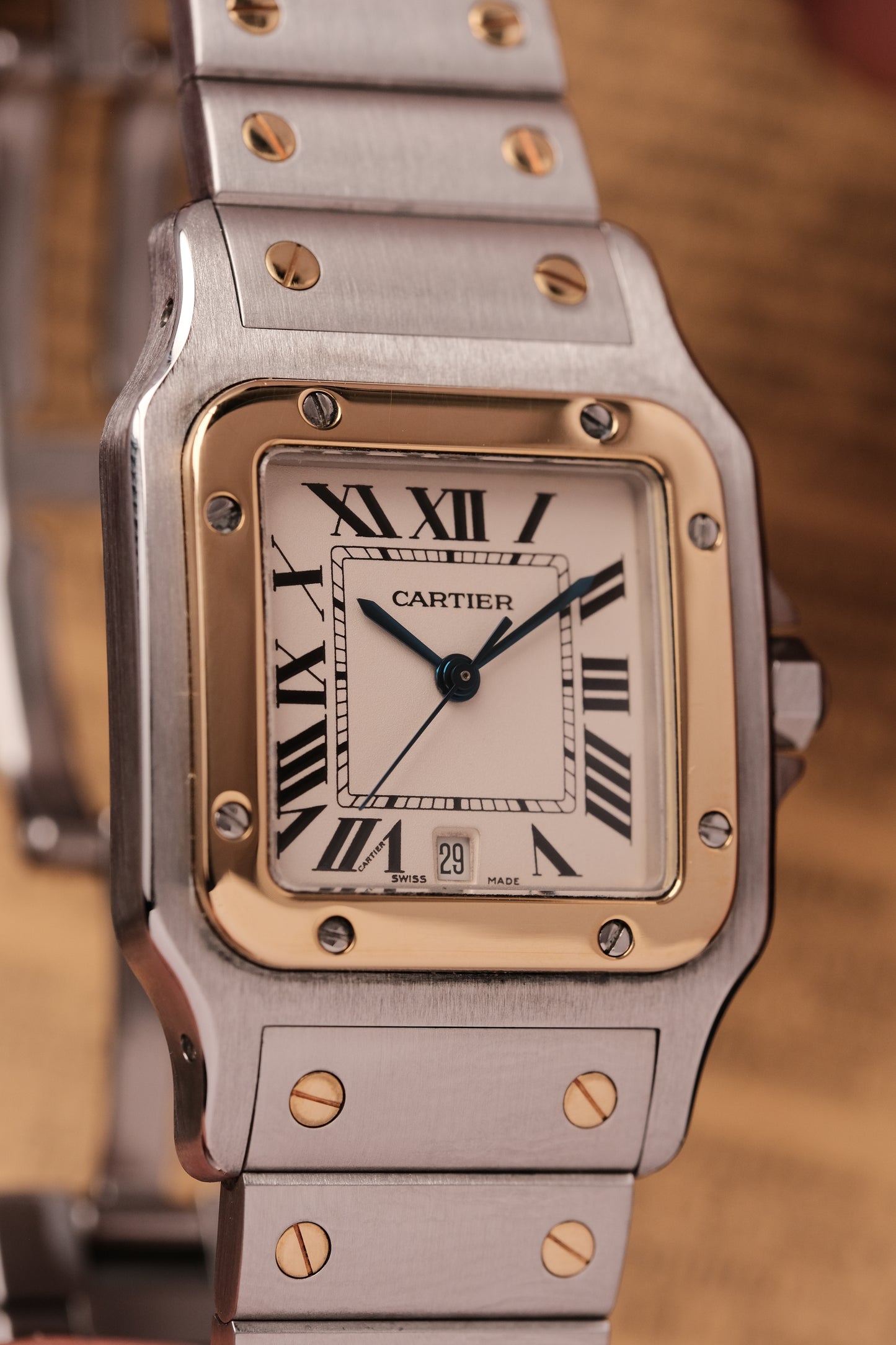 Cartier Santos Galbée 1566 Gold/Steel White Dial 29x41mm Y2K