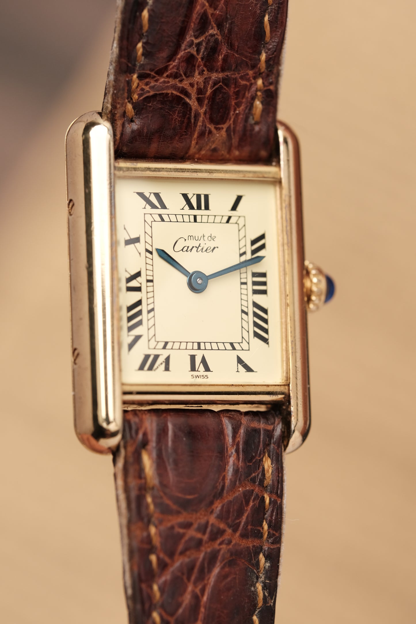 Vintage Cartier Must De Tank Vermeil (SM 20x28mm) ROMAN DIAL QUARTZ Ref.5057001