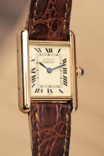 Vintage Cartier Must De Tank Vermeil (SM 20x28mm) ROMAN DIAL QUARTZ Ref.5057001