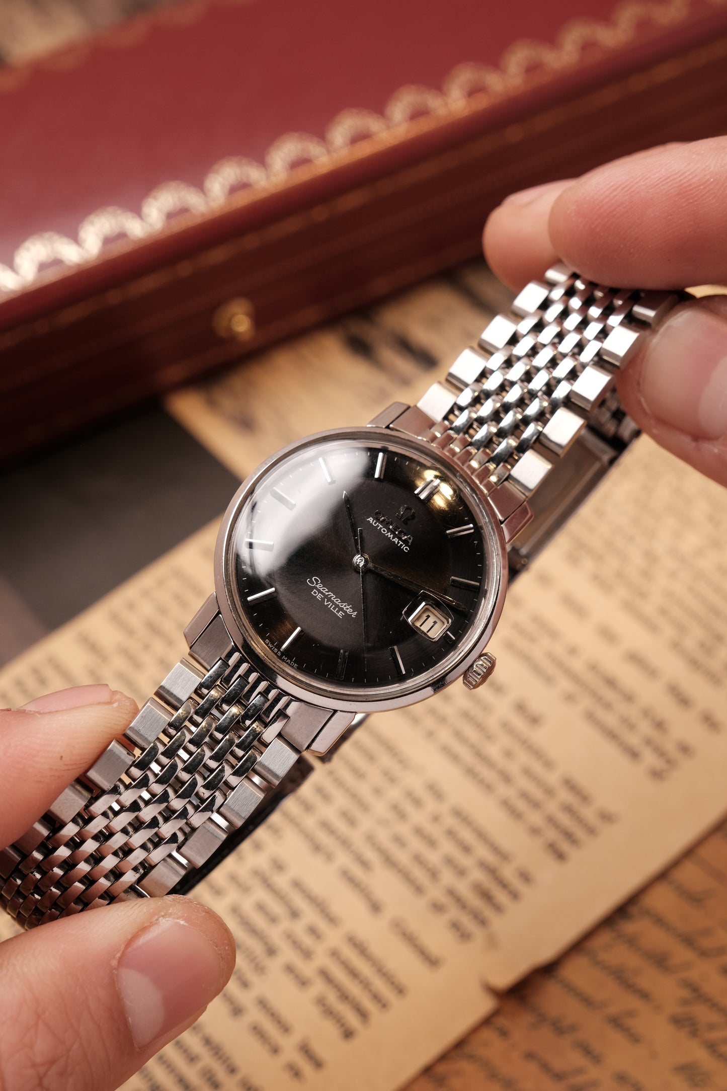 Vintage Omega Seamaster Automatic Deep Black Pie Pan Dial  166.020