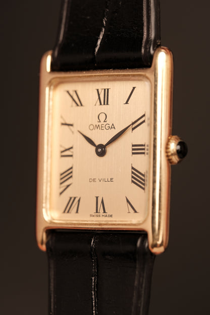 Vintage Tank OMEGA DE VILLE Roman Dial (25x31mm) Hand Windding Ref.5110404 + BOX