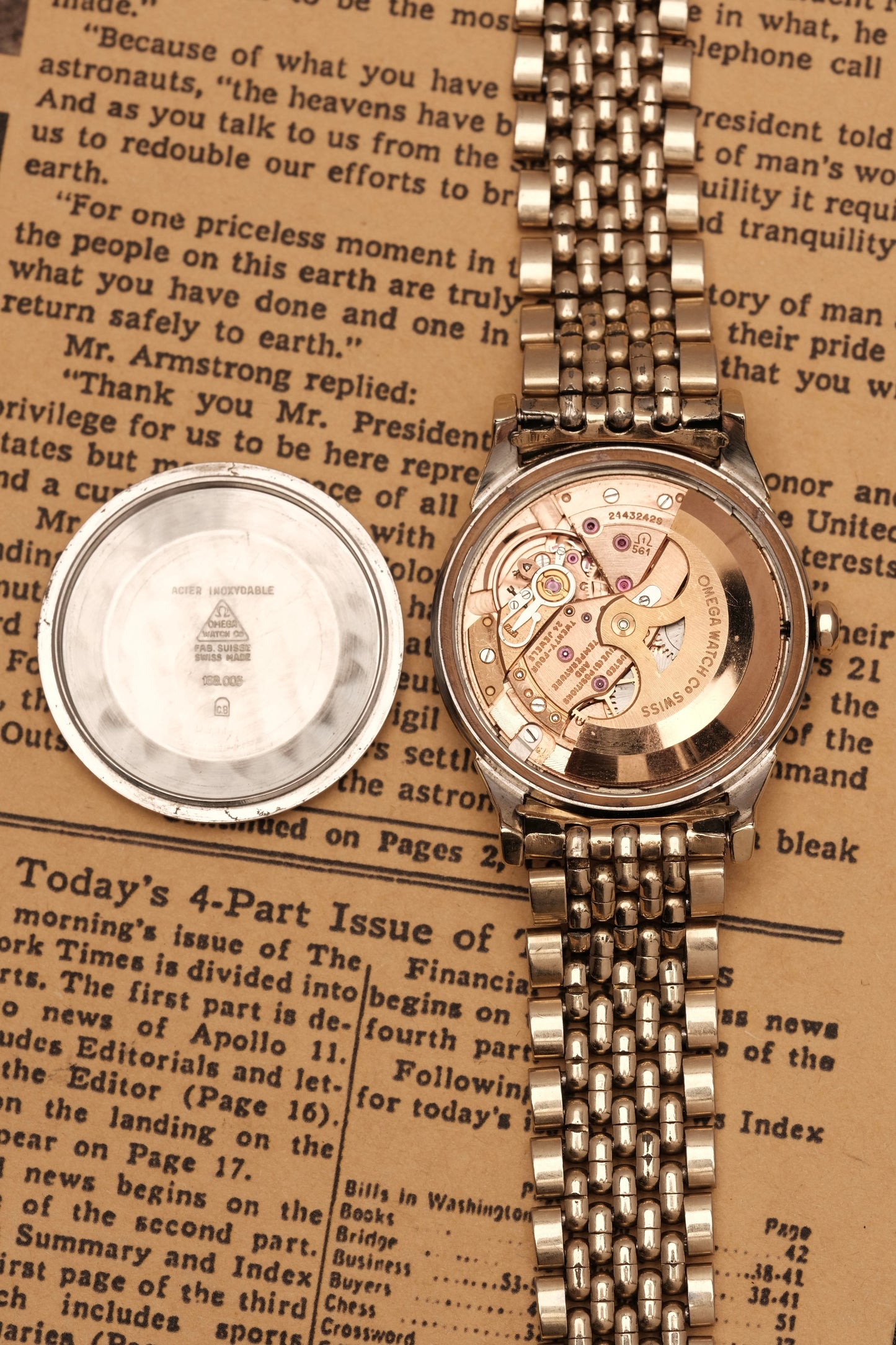 1966 OMEGA CONSTELLATION PIE PAN DOG LEG White Dial AUTOMATIC REF. 168.005 + BOX + Beads of rice bracelet