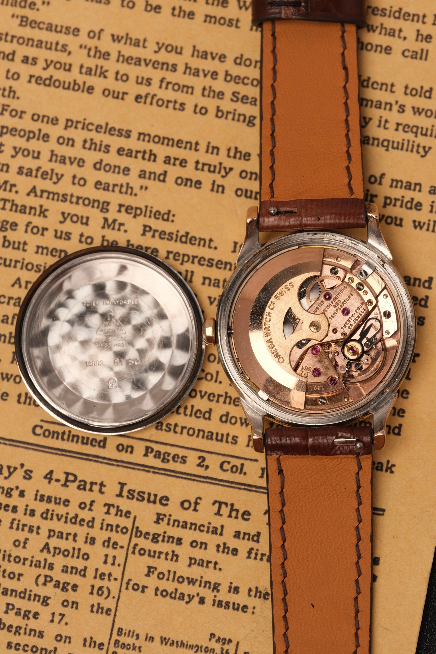 1962 OMEGA CONSTELLATION PIE PAN CROSS HAIR ROSE GOLD AUTOMATIC CHRONOMETER REF. 1490-61 SC