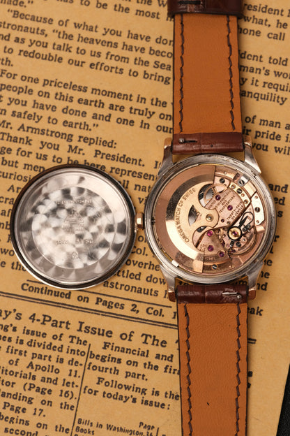 1962 OMEGA CONSTELLATION PIE PAN CROSS HAIR ROSE GOLD AUTOMATIC CHRONOMETER REF. 1490-61 SC